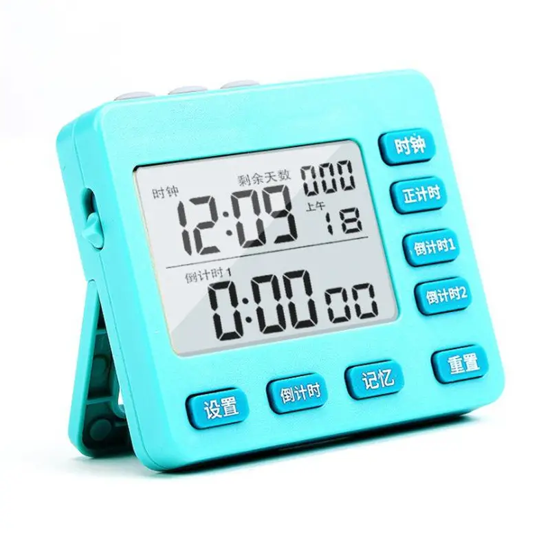 White Digital Timer with Countdown & Clock for Home Kitchen Study