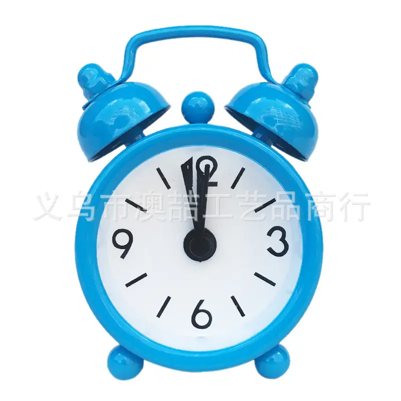 Mini Metal Alarm Clocks 4cm White Silent Student Use