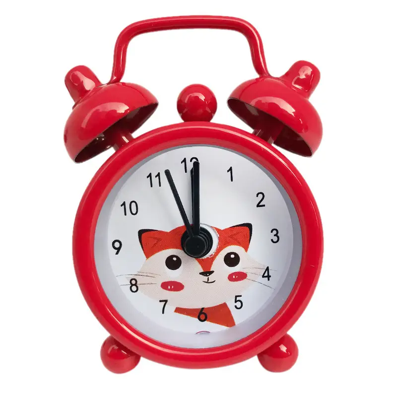 Mini Metal Alarm Clocks 4cm White Silent Student Use
