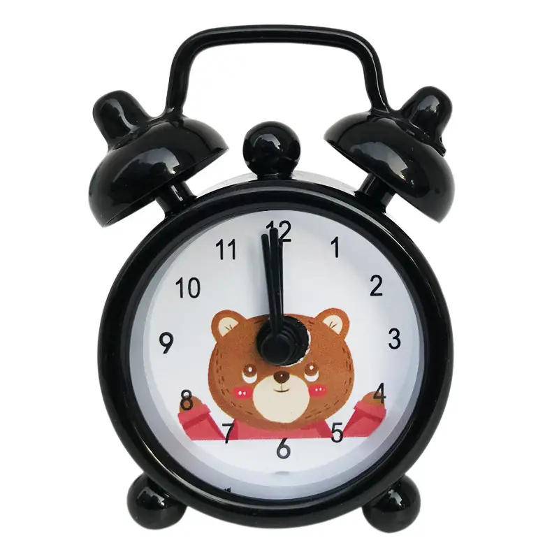 Mini Metal Alarm Clocks 4cm White Silent Student Use