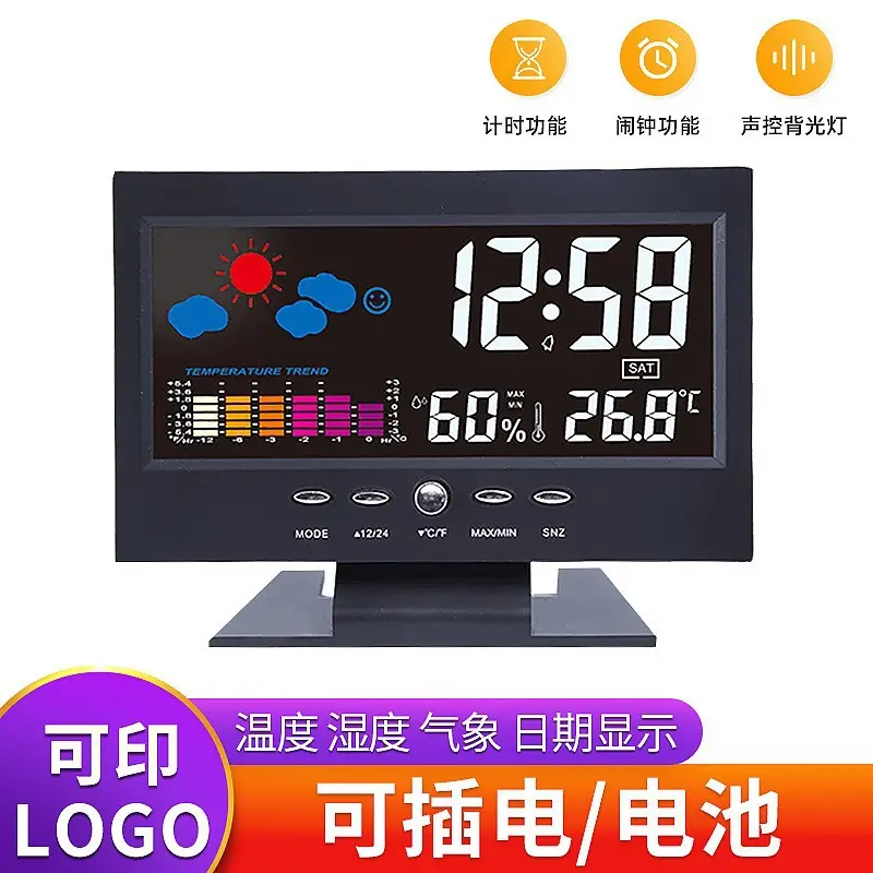 Weather Forecast Alarm Clock with LED Display and Backlight