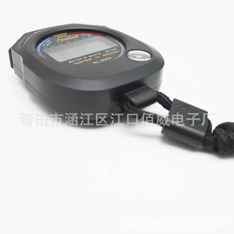 Black Digital Stopwatch for Sports Timing and Fitness Training