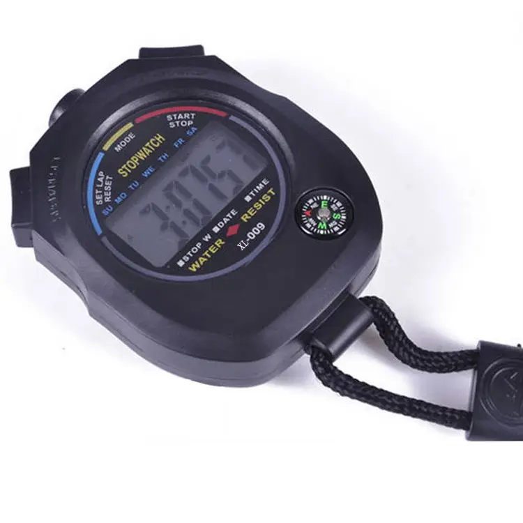 Black Digital Stopwatch for Sports Timing and Fitness Training
