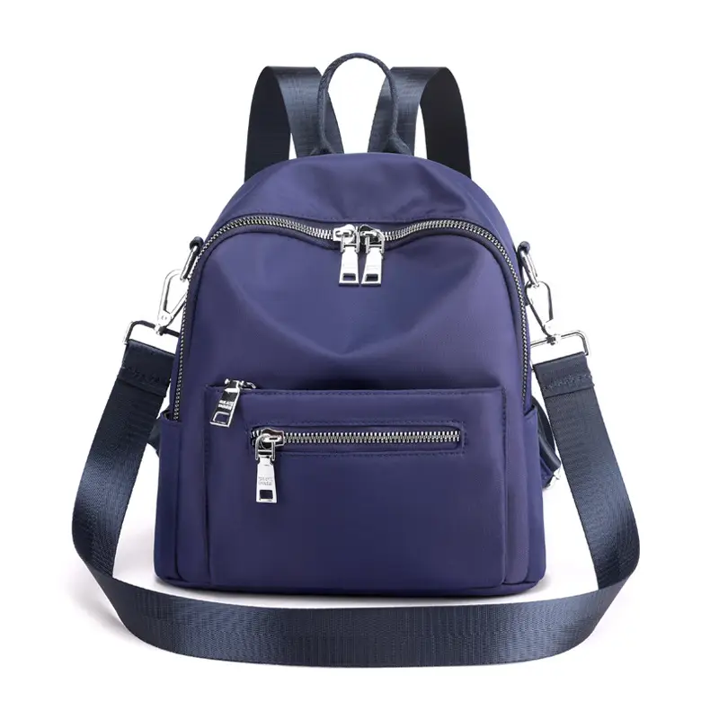 Women Nylon Backpack Travel Crossbody Bag Black