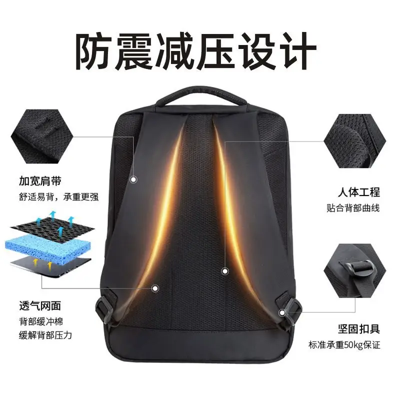 Men Waterproof Oxford Cloth Backpack Black