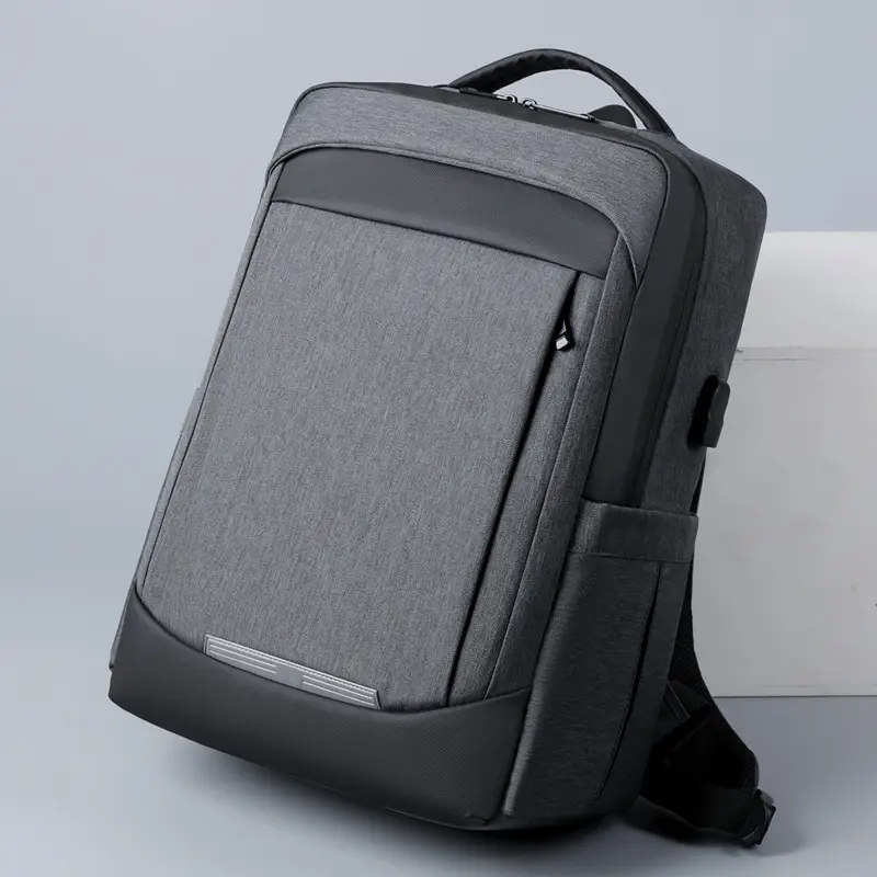 Waterproof Black Student Backpack with Reflective Strip