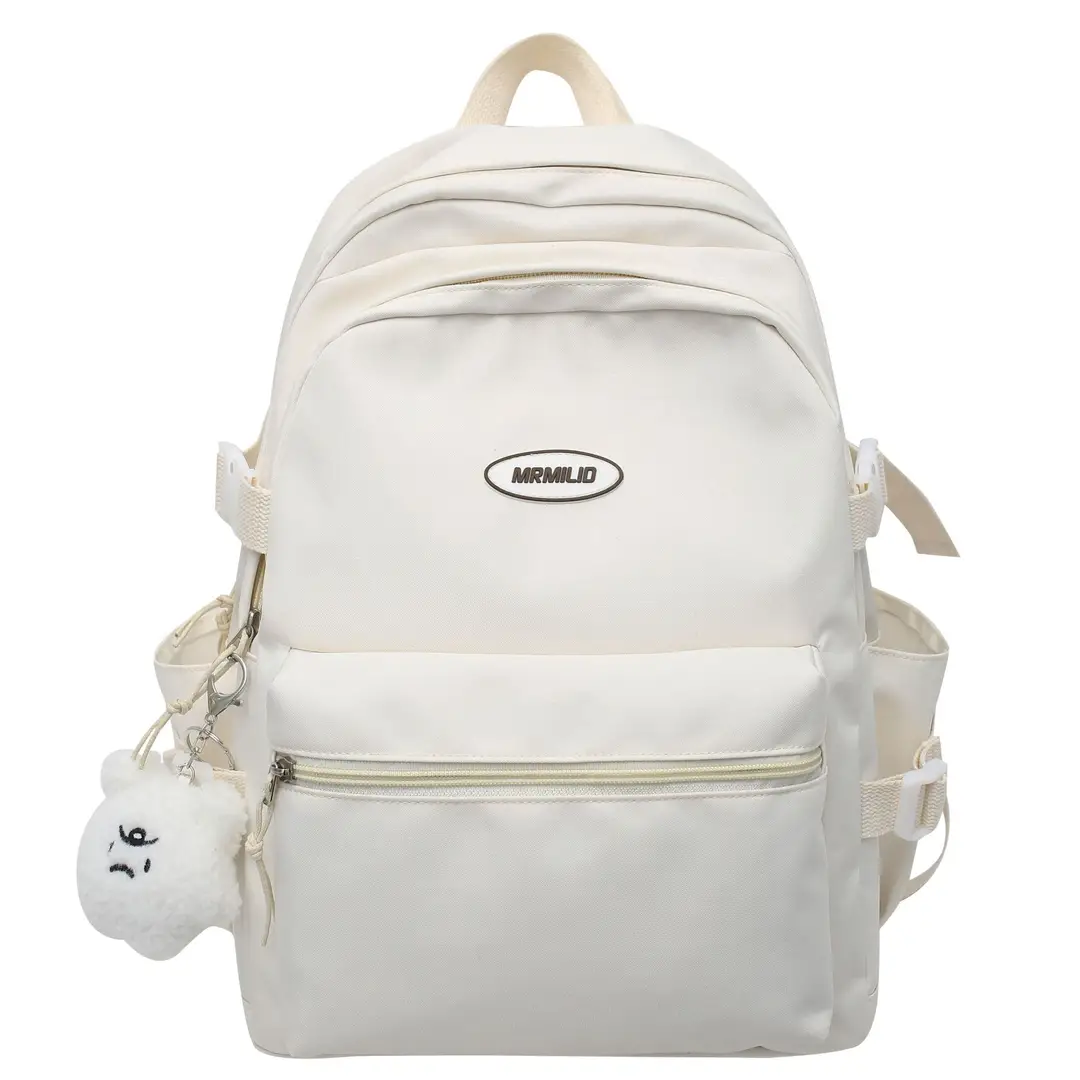 Women's Solid Color Campus Backpack Large Capacity Stylish