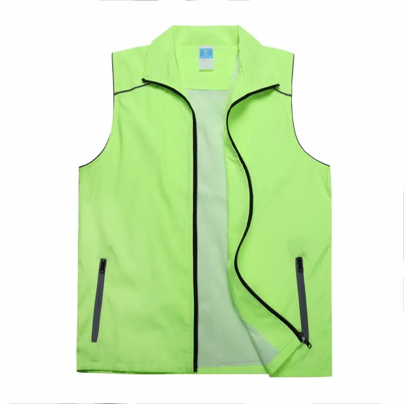 Orange Reflective Men's Vest with Zip Pockets
