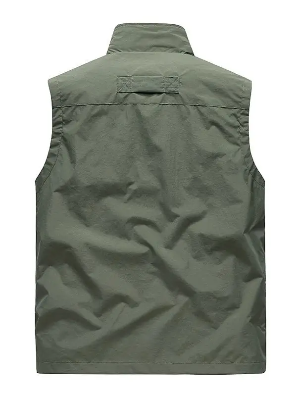 Men Multi-Pocket Fishing Vest Olive Green