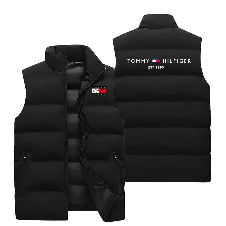 Men Black Tommy Hilfiger Down Vest Winter