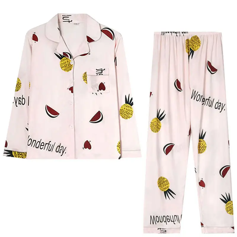 Women Long Sleeve Sweet Cartoon Pajamas Autumn Home Wear