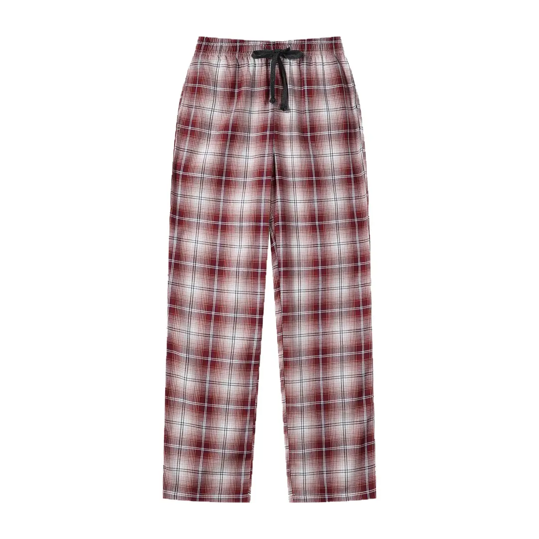 Women Plus Size Plaid Cotton Pajama Pants Summer Home Wear