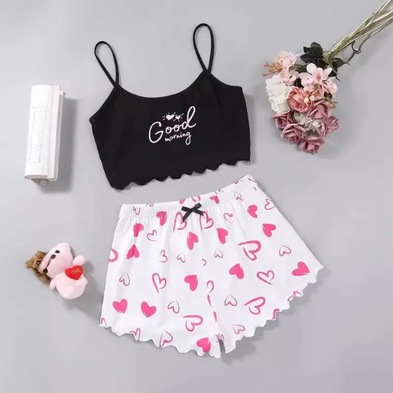 Women Printed Pajama Set Black Magic Scratch High Quality