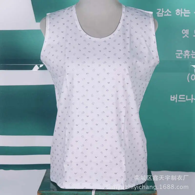 Women Cotton Printed Sleeveless Vest Large