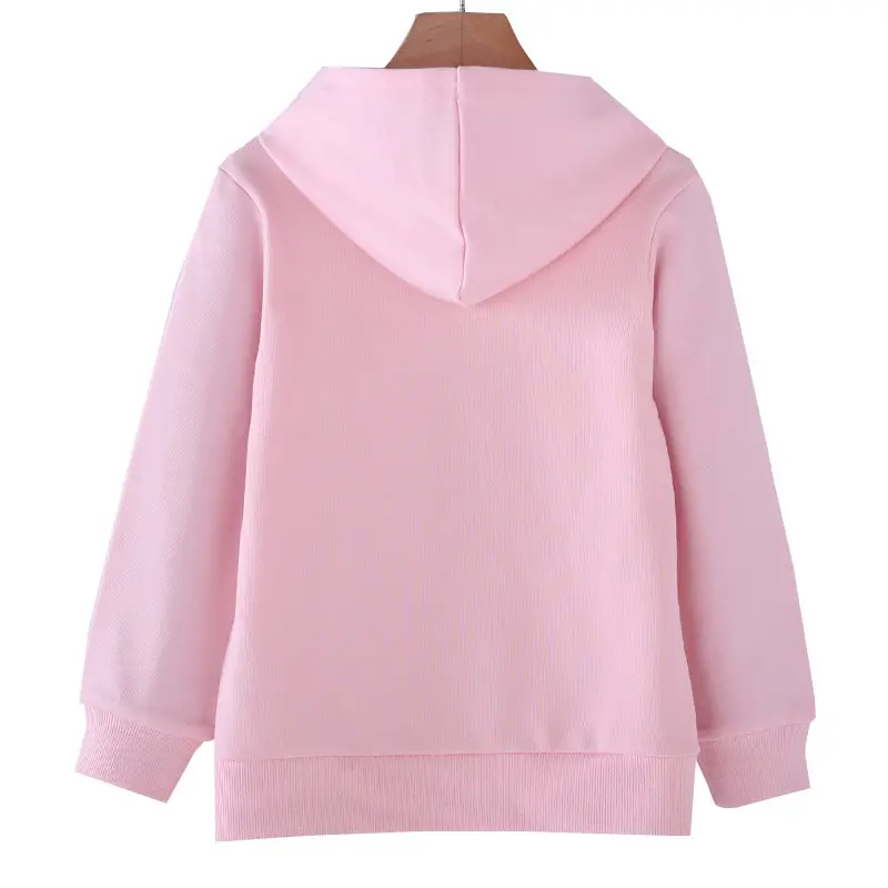 Pink Full-Zip Hoodie for Girls Spring Autumn Wear
