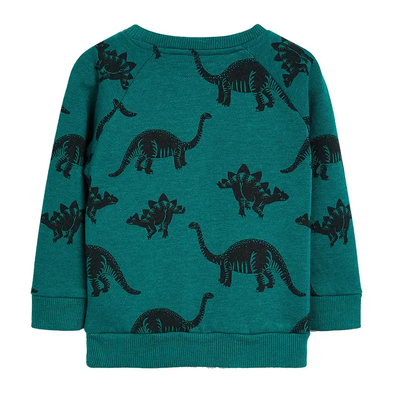 Green Dinosaur Print Sweatshirt for Kids Autumn 2024