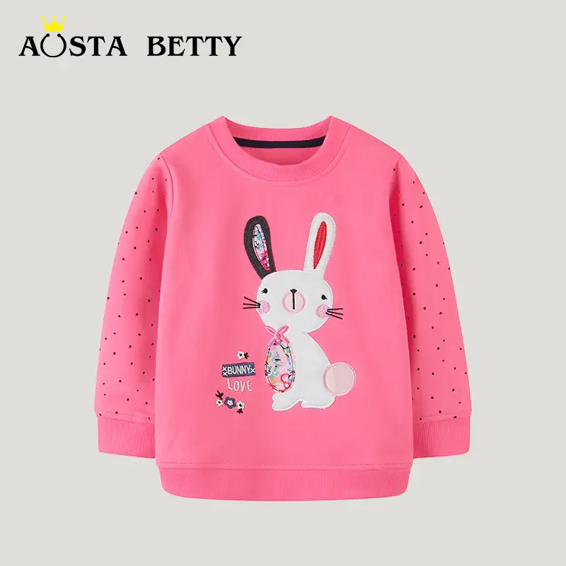 Pink Bunny Embroidered Sweatshirt for Kids 3-10