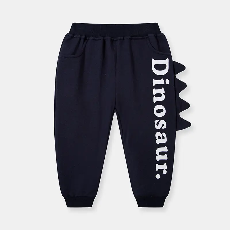 Dinosaur Themed Kids Pants Navy Green Gray