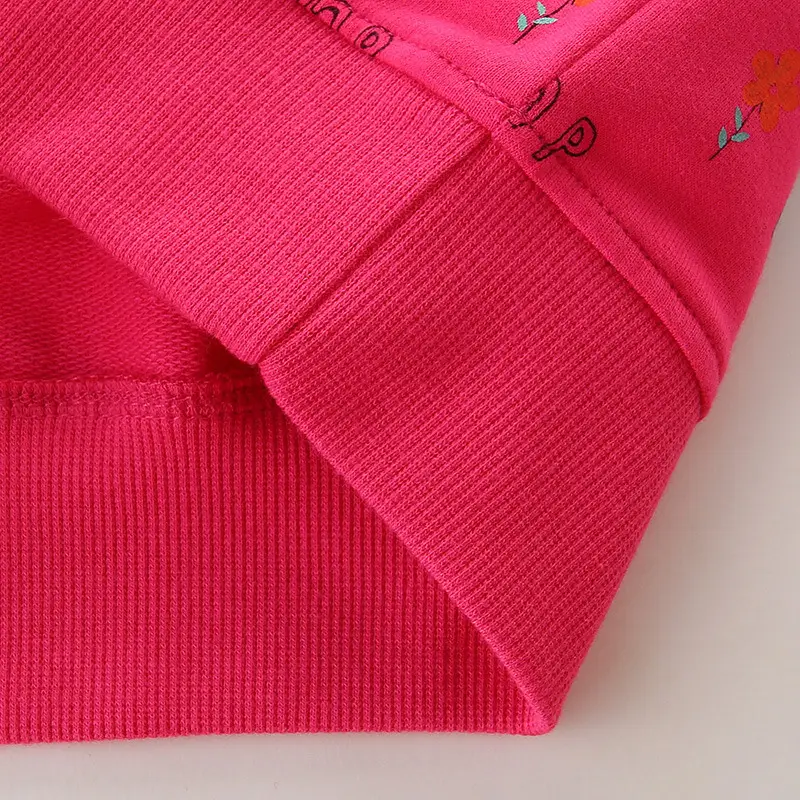 Kids Pink Unicorn Sweatshirt Terry Fabric Round Neck