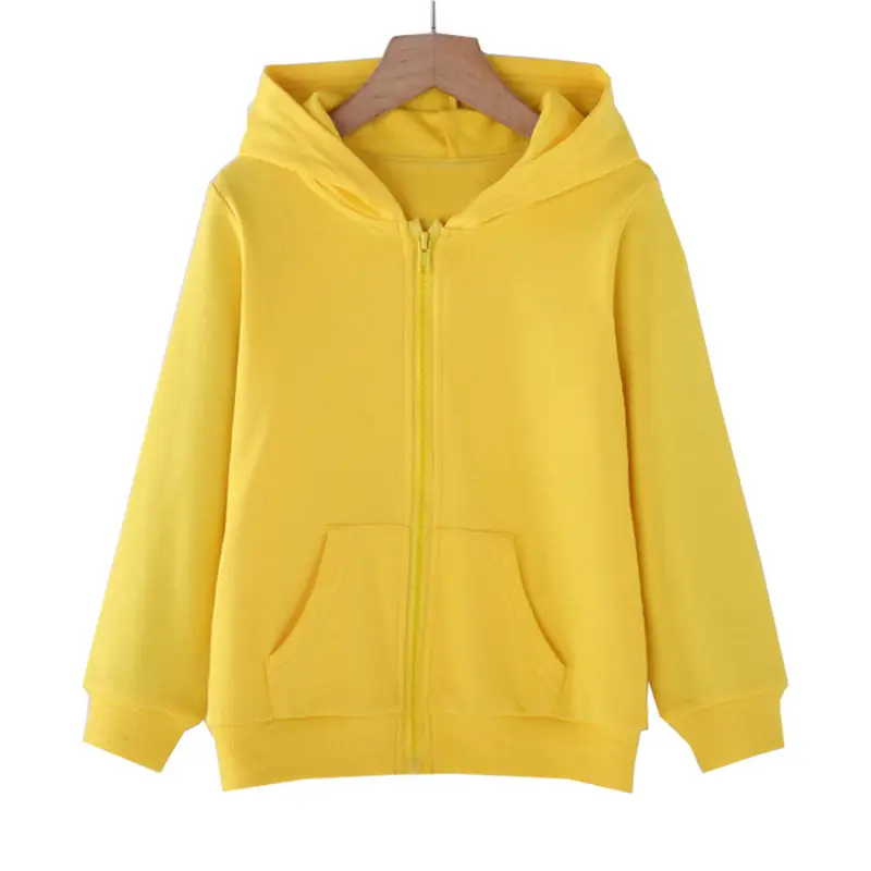 Red Zip-Up Hoodie for Kids Spring Autumn Wear