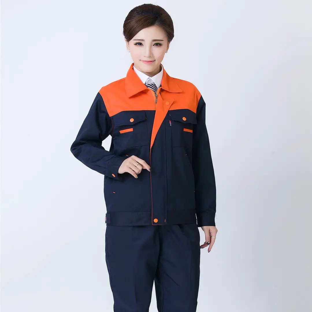 Men Labor Protection Work Jacket Long Sleeve Autumn Blue