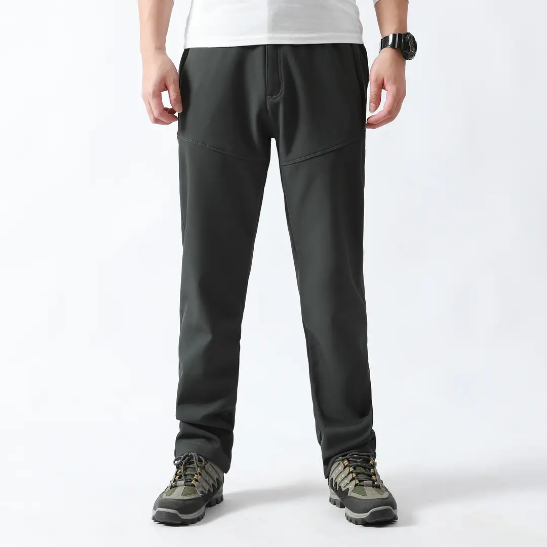 Men Fleece Lined Soft Shell Pants M-8XL Waterproof Winter
