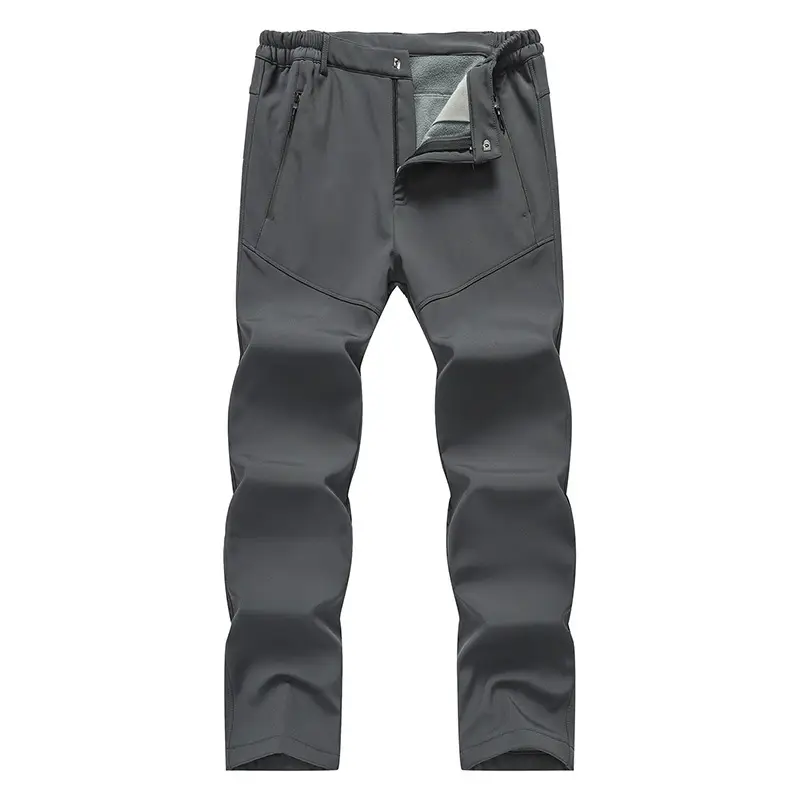Men Fleece Lined Soft Shell Pants M-8XL Waterproof Winter