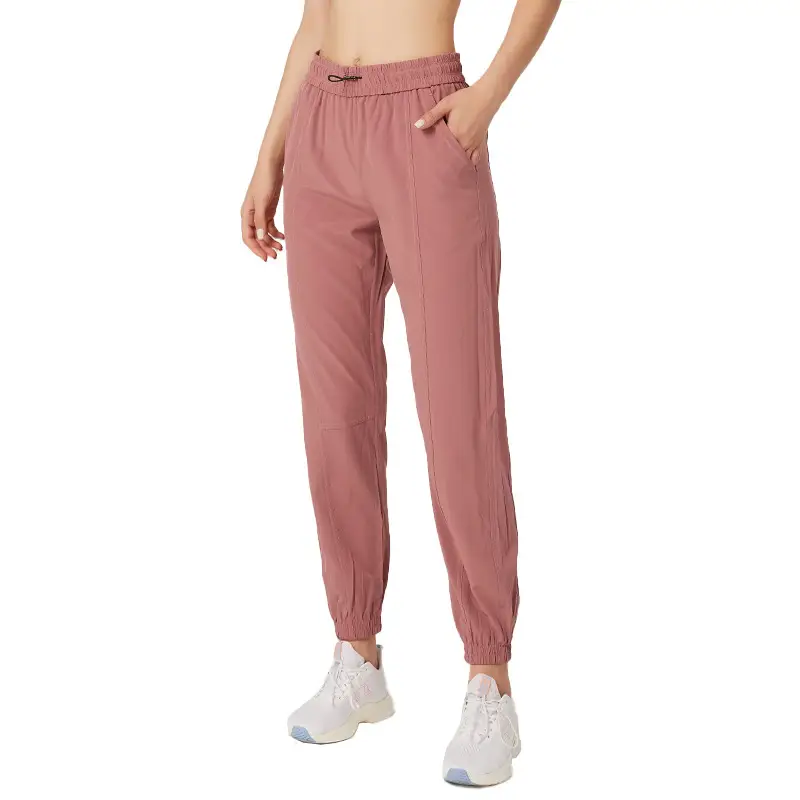 Women Ankle-Tied Yoga Pants Green Purple Slim Fit
