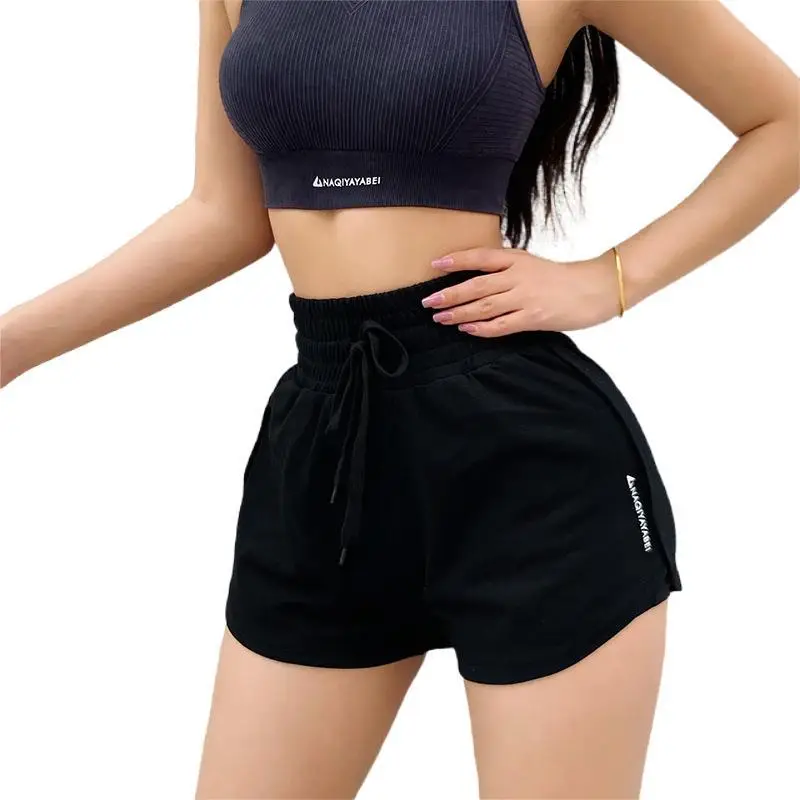 Women High Waist Quick-Dry Sports Shorts Lime Green