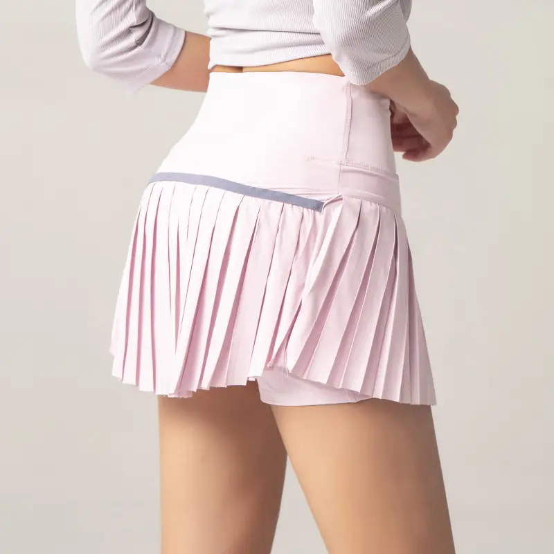 Girls Summer Sporty Pleated Skirt Shorts White