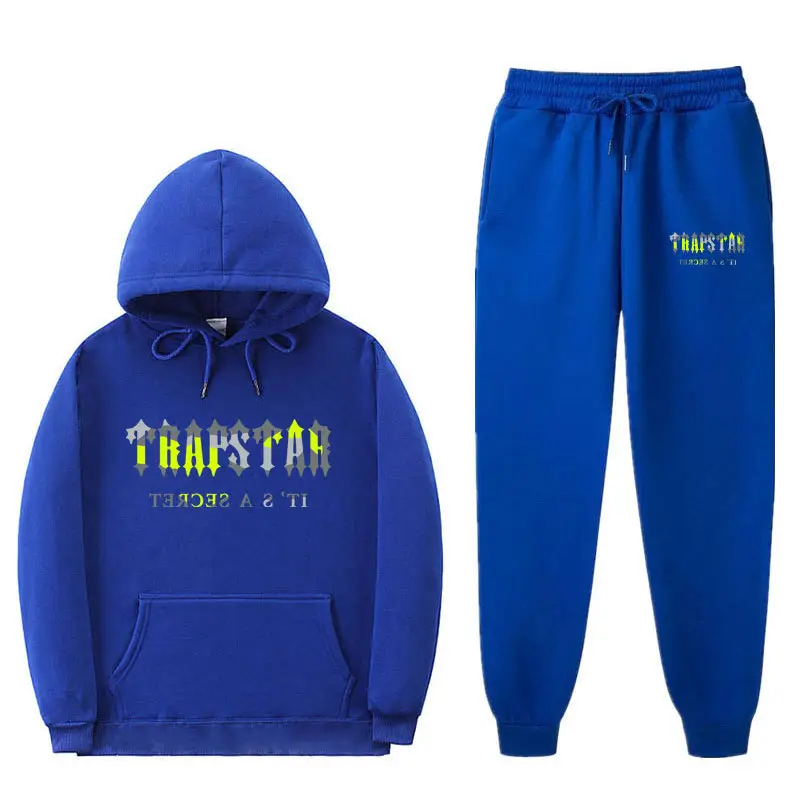 Black Trapstar Hoodie & Sweatpants Set for Men Women