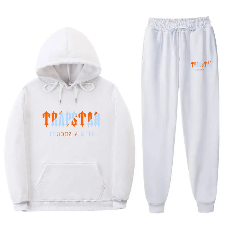 Black Trapstar Hoodie & Pants Set for Men Women Casual Sports Suit
