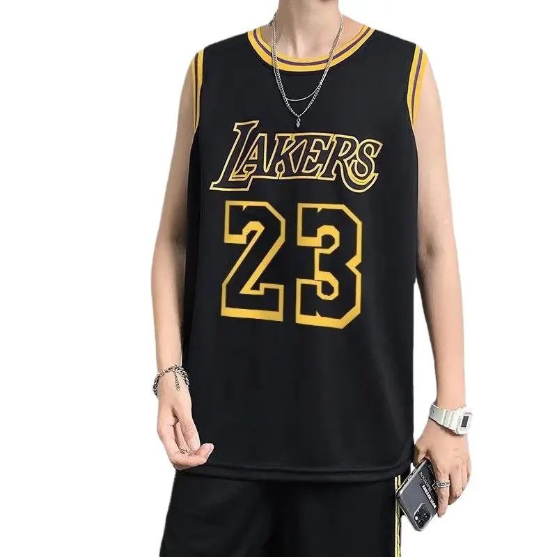 Men Basketball Jersey No.23 Purple Yellow Plus Size