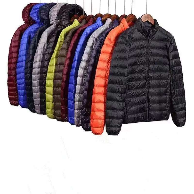 Men Lightweight Rain Jacket Black Hooded Winter Cotton