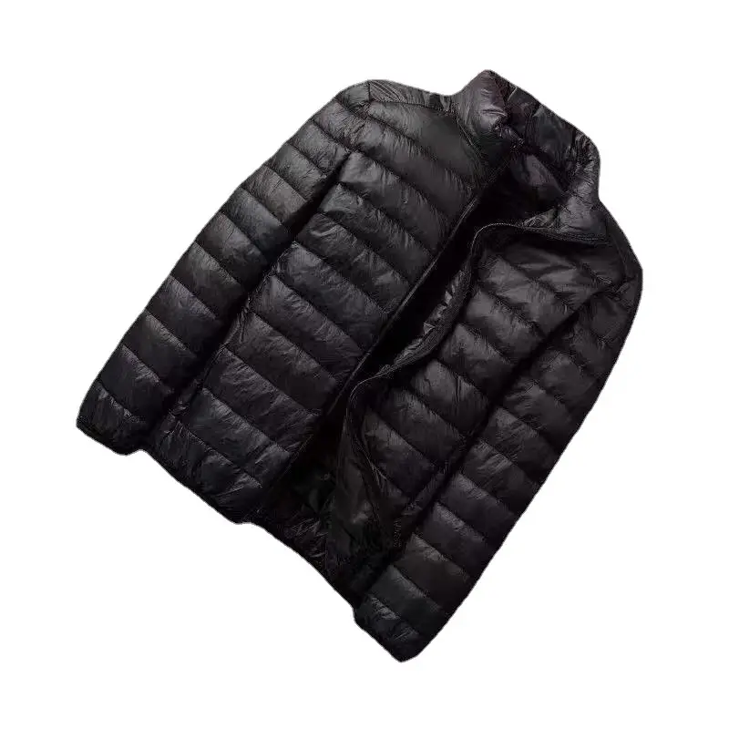 Men Lightweight Rain Jacket Black Hooded Winter Cotton