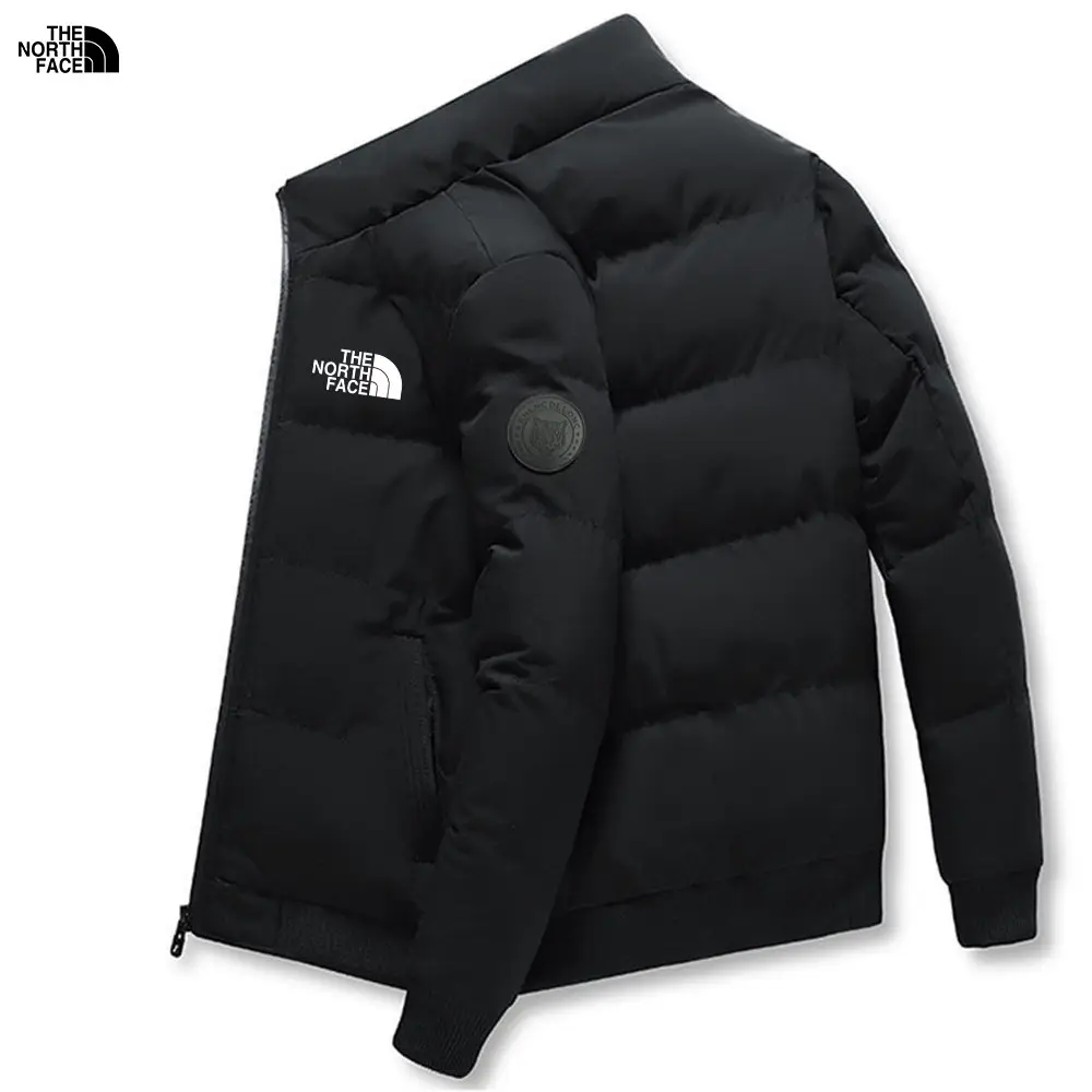 Men Black North Face Puffer Jacket Winter Warm Zipper