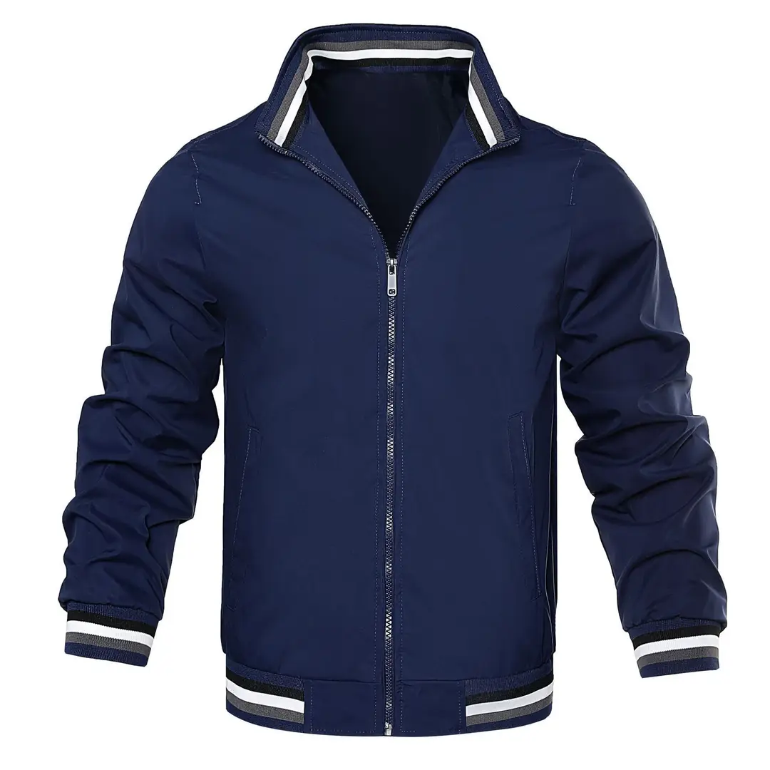 Men Black Casual Zipper Jacket Winter Stylish