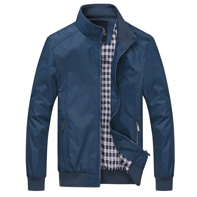 Men's Blue Loose Fit Autumn Jacket Plus Size