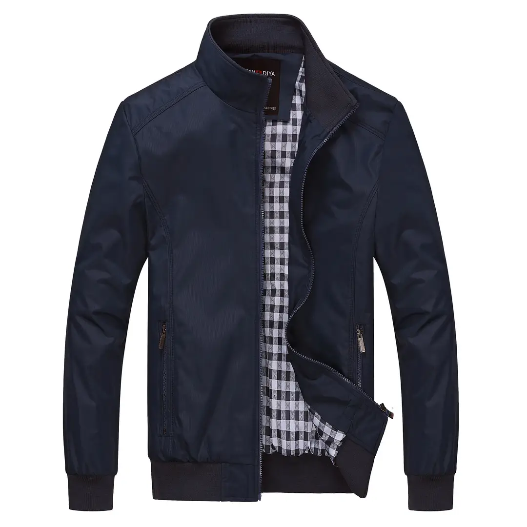 Men's Blue Loose Fit Autumn Jacket Plus Size