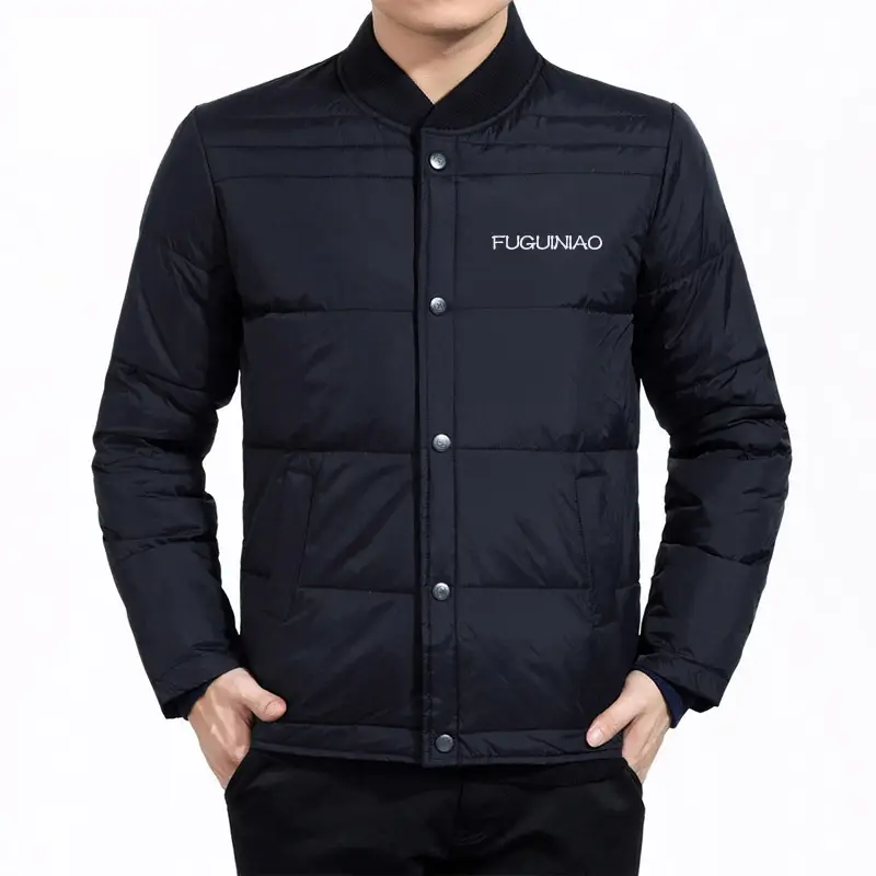 Navy Men's Down Jacket Thick Warm Large Size