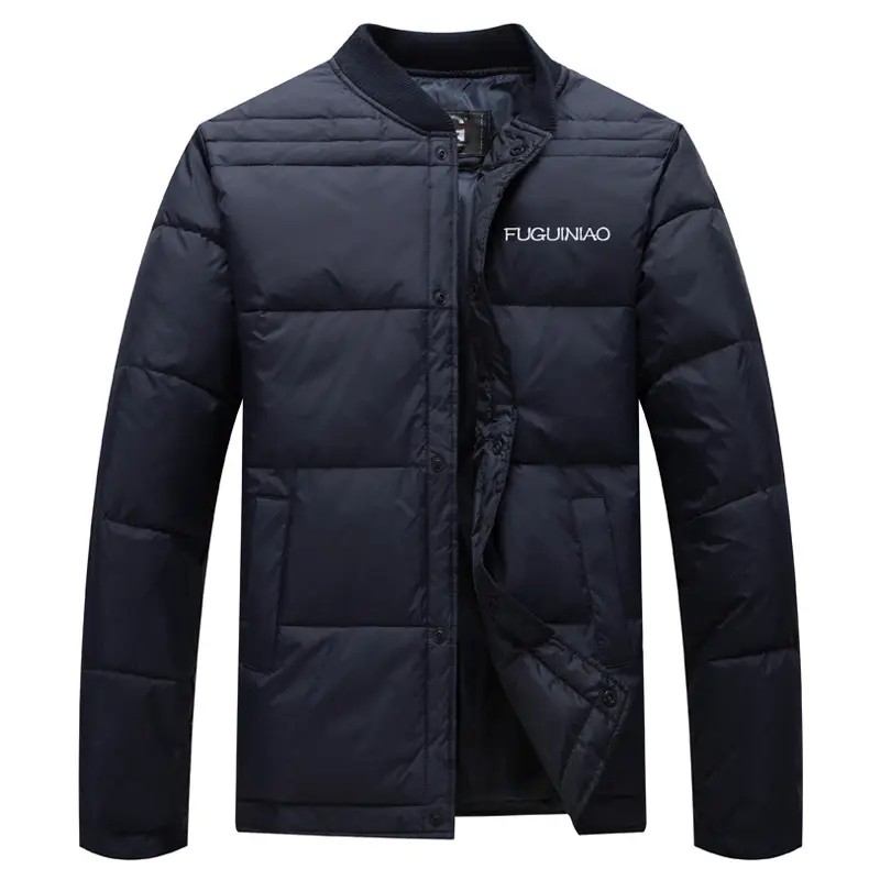 Navy Men's Down Jacket Thick Warm Large Size