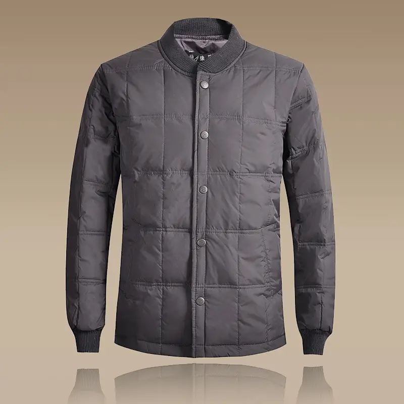 Men's Navy Quilted Down Jacket Premium Warm Outerwear