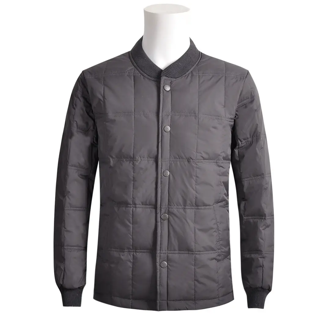Men's Navy Quilted Down Jacket Premium Warm Outerwear