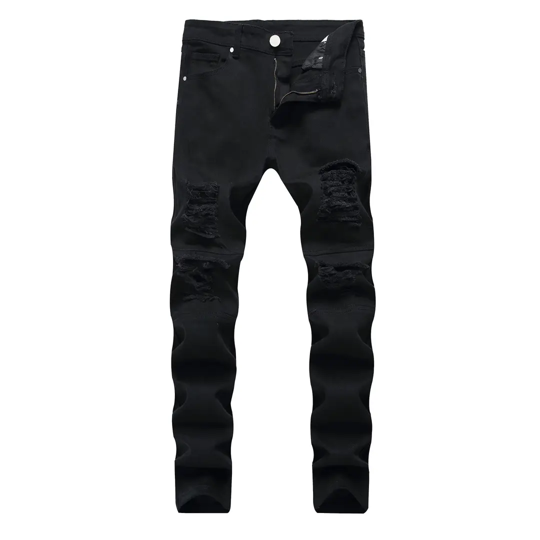 Black Ripped Slim Fit Men's Jeans