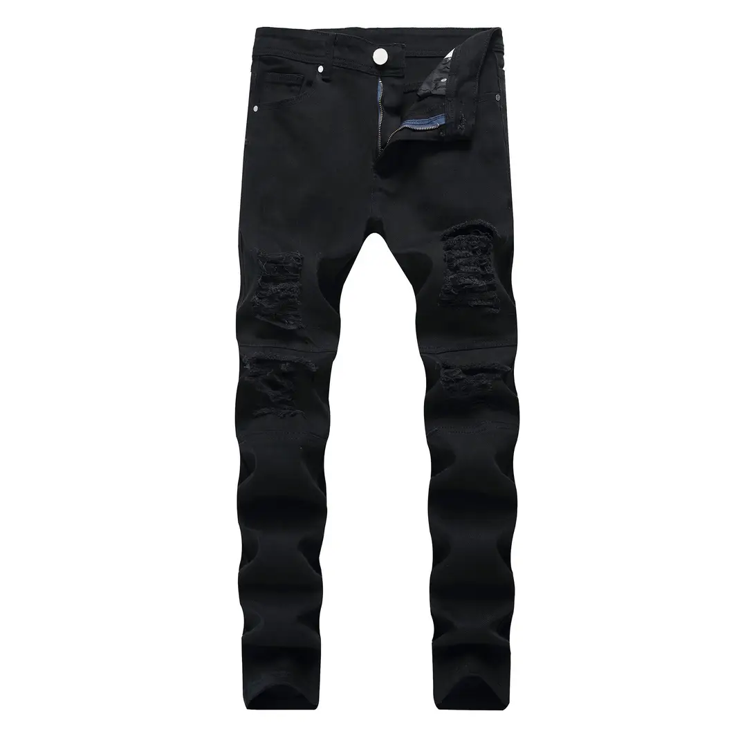 Black Ripped Slim Fit Men's Jeans