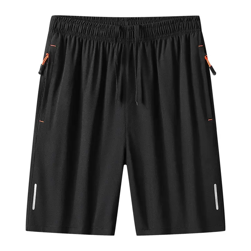 Men Black Quick-Dry Loose Shorts Summer