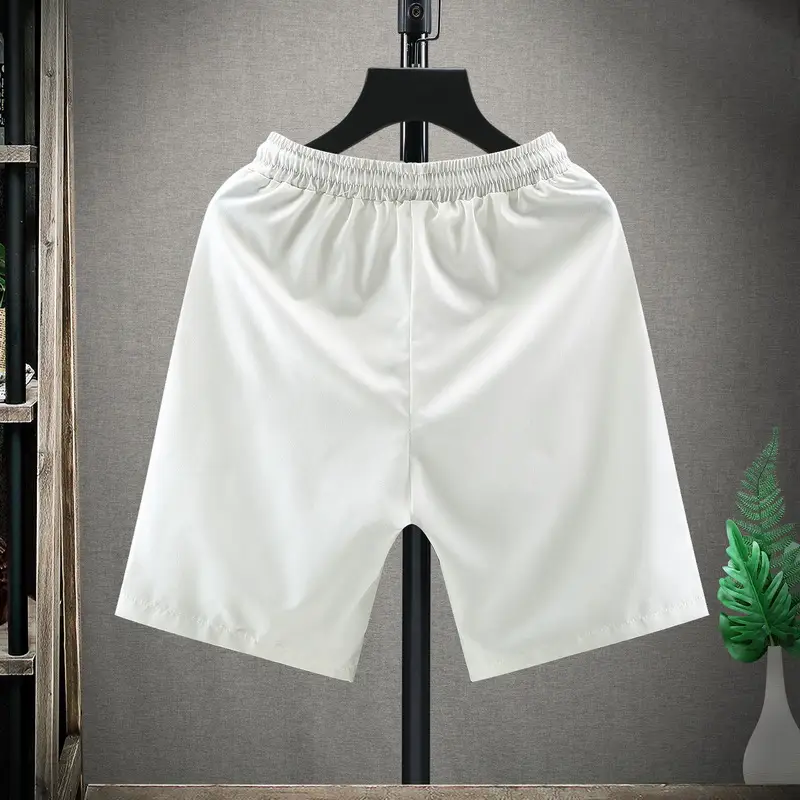 Men Red Loose Fit Ice Silk Shorts Summer