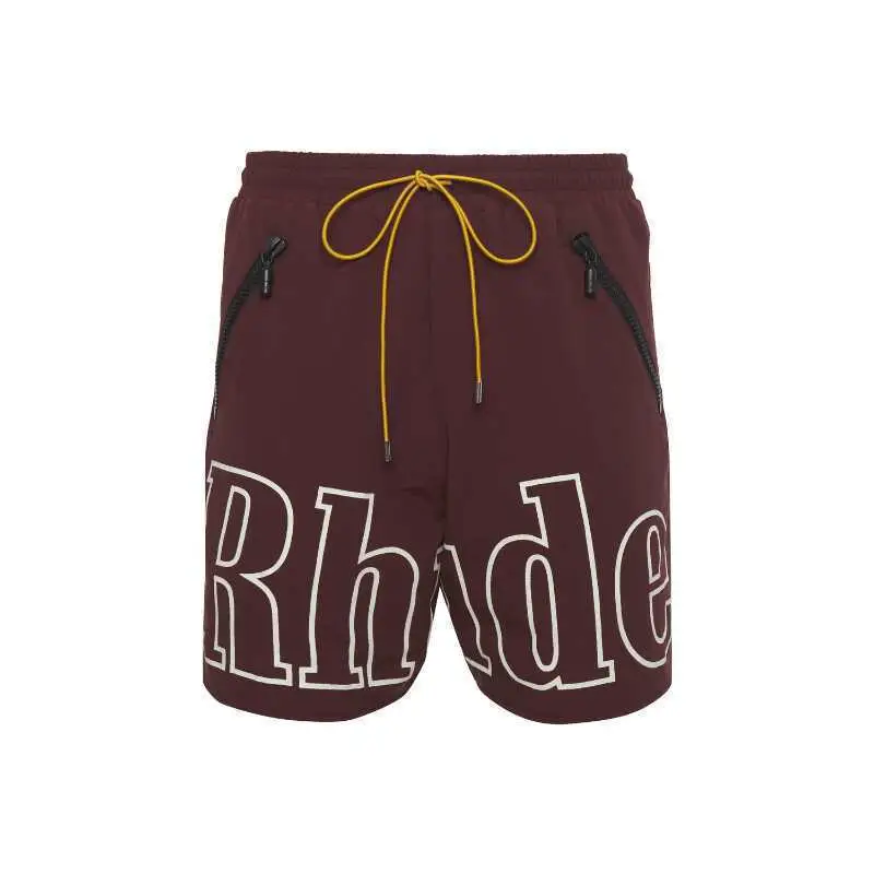 Men Rhude Loose Fit Shorts Yellow Black Green Plus Size Summer