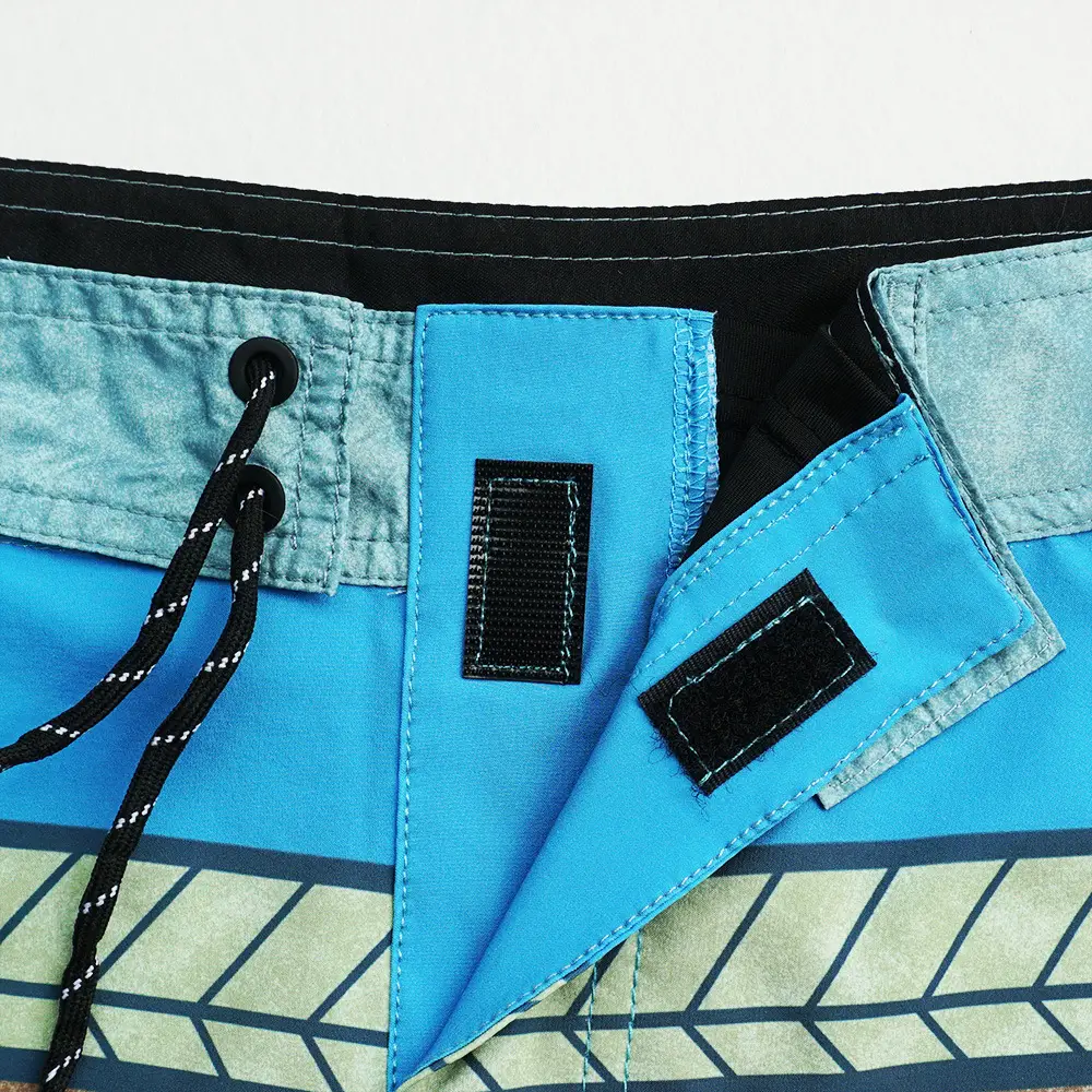 Men Quiksilver Printed Beach Shorts Blue Loose Fit