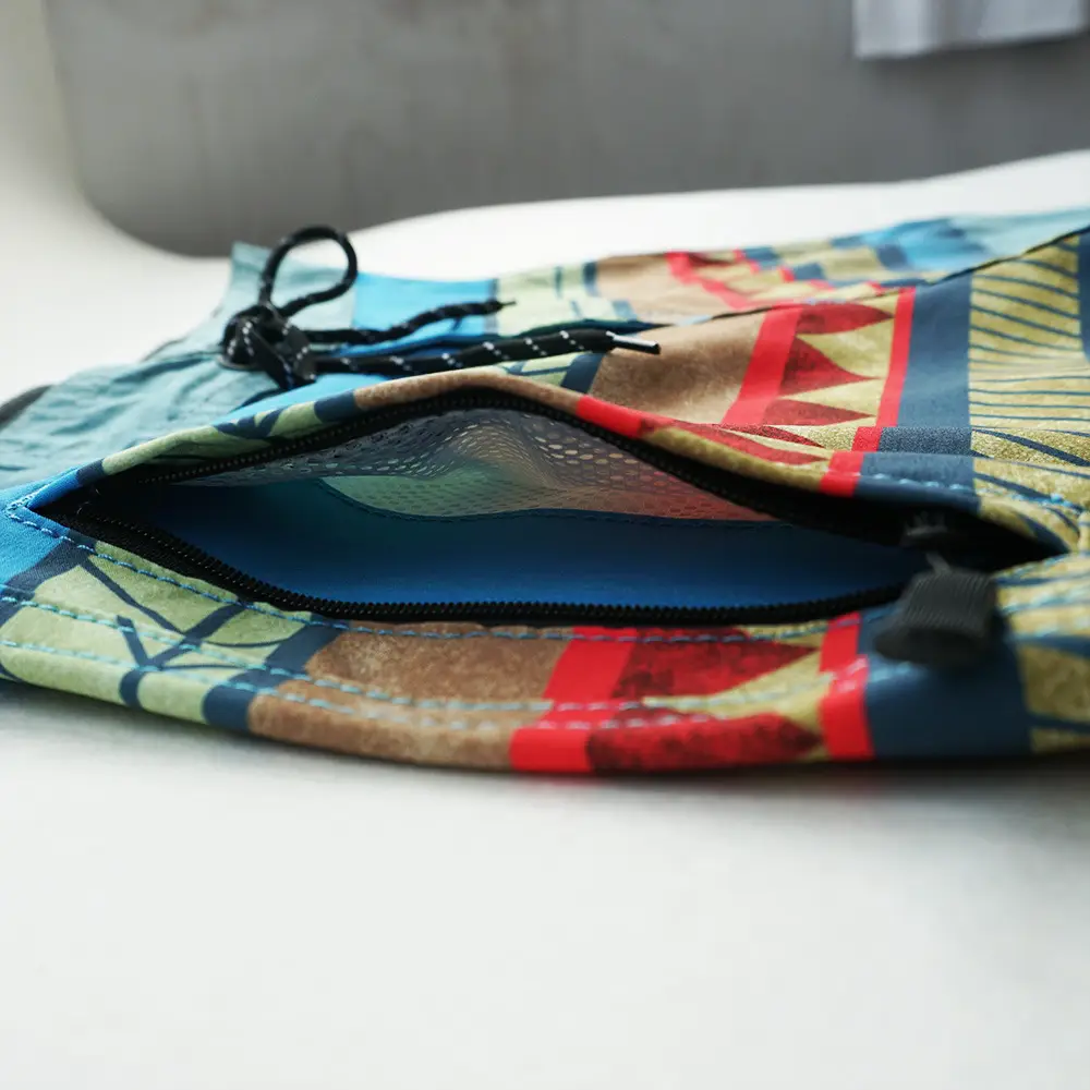 Men Quiksilver Printed Beach Shorts Blue Loose Fit